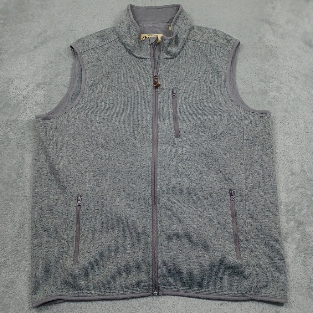 Orton Brothers Vest Mens Large Gray Full Zip Pockets‎ Outdoor Casual